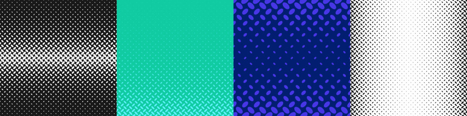 Poster - Abstract geometric halftone pattern set