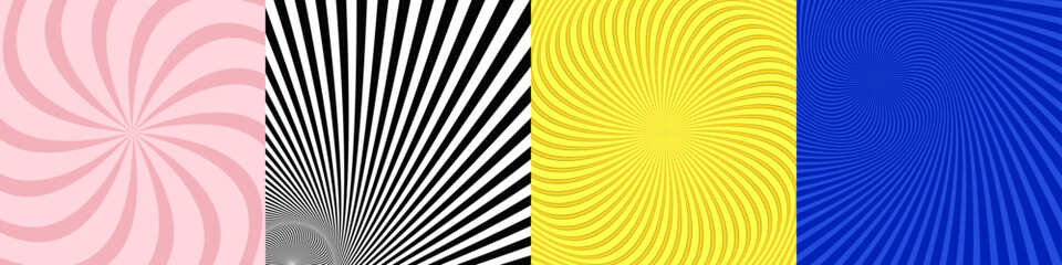 Poster - Abstract geometric ray burst background set