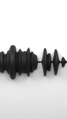 Poster - solid black audio wavefrom on white background. abstract music waves oscillation. synthetic music te