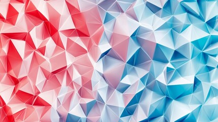 Wall Mural - Light blue and red vector pattern featuring polygonal shapes. Web material illustration with colorful abstract triangles, making it a straightforward addition to your commercial projects.