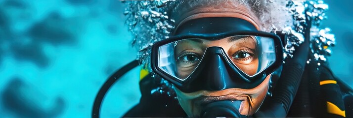 older black woman scuba diving 