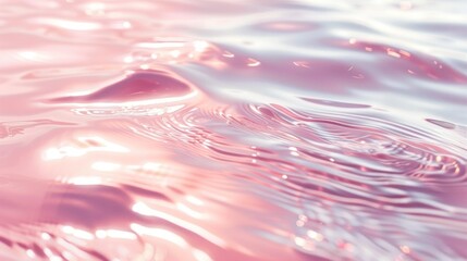 Aufkleber - The surface of the water displays delicate pink ripples, creating a calming effect as light dances across the tranquil scene, immersed in nature's beauty