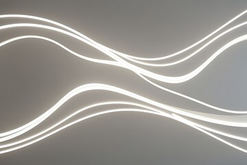 3D White Abstract Light Background with Wavy Lines and Modern Design