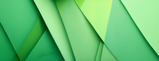Aufkleber - Layered green abstract paper design featuring various shades and angles for creative backgrounds and textures