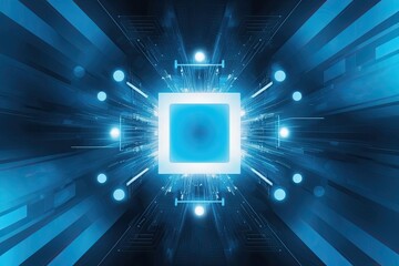 Poster - Modern Abstract Background with Light and Technology in Blue