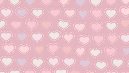 Poster - Lightly colored hearts pattern creates a whimsical backdrop with soft pink hues suitable for various creative projects