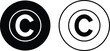 © WaQar - Copyright Icon Set. Trademark Copyright Protection C Mark flat and line Vector Sign isolated on transparent background Suitable collection for Apps and Websites UI Designs. Business product license