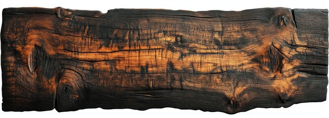 Poster - Close-up of Burned Wood with Knots and Grain