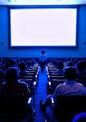 Poster - Audience Watching Movie on Big Screen