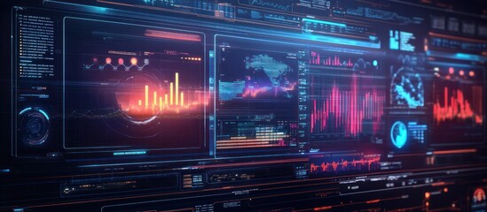Poster - Digital Interface with Data Visualization and Graphs