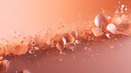 Wall Mural - minimalistic, simplistic, sparkling elements, flow of very light orange, light pink, flow gradient, sparks, background