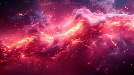 Poster - Abstract digital background with glowing particles. Futuristic wave