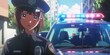 © Sasa Visual - Anime police officers intervene to alleviate traffic jams in a bustling city during a sunny day