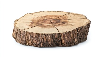Poster - Circular Tree Stump with Exposed Growth Rings and Rough Bark