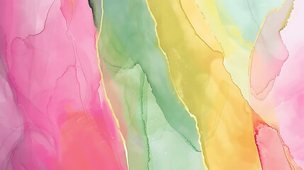 Wall Mural - Pastel Serenity: Fluid Gold-Lined Abstract
