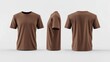 © studio clever - Brown T-Shirt Mockup Front Side and Back Views - Generative AI