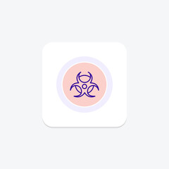 Sticker - danger zone, hazard purple line icon on a colorful circle, ai illustrator file