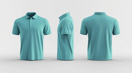 Canvas Print - Plain White Polo Shirt Displayed from Multiple Angles Generative AI