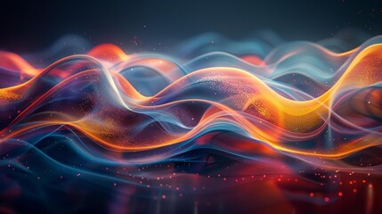 Vibrant abstract waves of light and color - generative ai