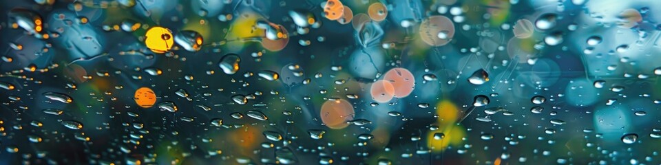 Wall Mural - Raindrops on a vehicle's windowpane