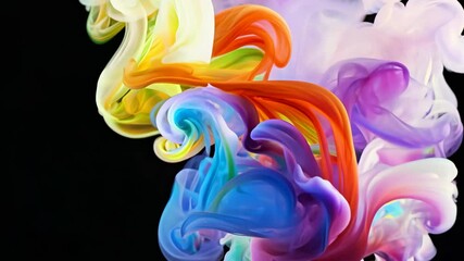 Poster - Watch vibrant colors swirl in mesmerizing patterns with Rainbow Mist creation