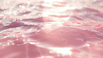 Poster - Gentle ripples create a mesmerizing pattern on the surface of pink water, reflecting sunlight and giving a tranquil atmosphere during the day. The peaceful environment invites relaxation