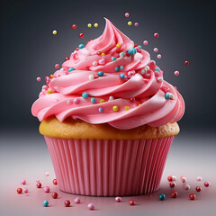 Wall Mural - cupcake with cherry