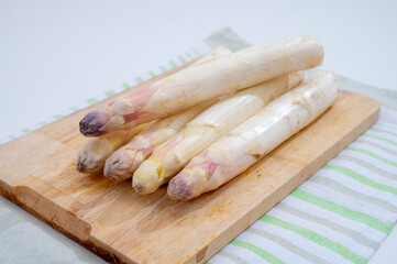 Fresh raw white asparagus vegetables large size, ripe and tasty