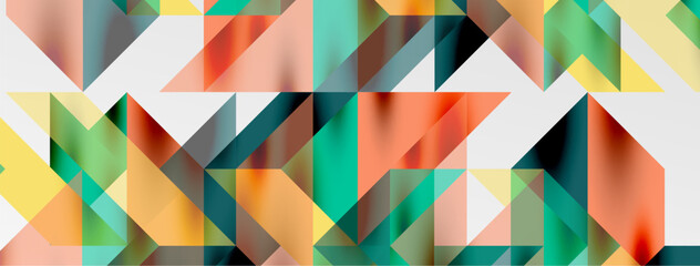 Poster - Tech minimal overlapping triangle shapes elements geometric graphic pattern
