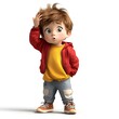 © SAID - cute cartoon boy character with hand on head,cute cartoon boy character thinking in something