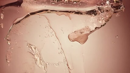 Poster - Captivating close-up of water droplets forming and falling against a gradient background