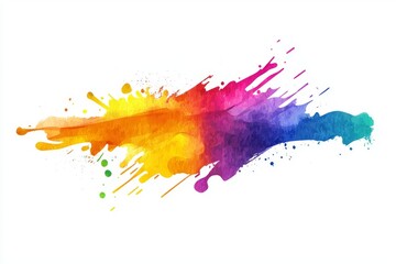 Poster - Abstract Rainbow Paint Splatter Background