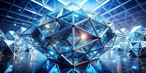 Wall Mural - Abstract image of a futuristic crystalline structure, futuristic, abstract, crystal, structure, architecture, design