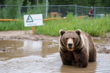 A bear in a protected conservation area.