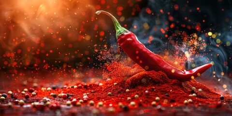 Wall Mural - Spicy red chili powder