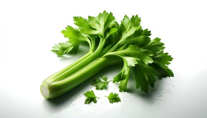 Poster - fresh celery on white