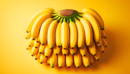 Wall Mural - banana on a yellow background