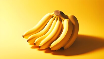 Poster - banana on a yellow background