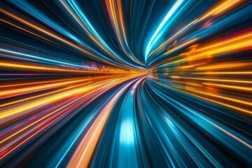 Vibrant abstract swirl of light streaks symbolizing speed energy and the dynamic nature of modern technology and transportation