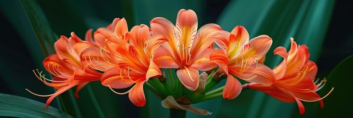 Sticker - Clivia lily, known for its vibrant orange flowers, is a perennial plant admired in many households, originally from southern Africa.