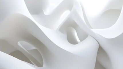 Wall Mural - Abstract White Curves: Architectural Interior Design