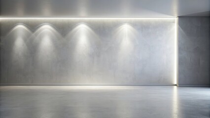 Wall Mural - Light gray wall and smooth floor with captivating light reflections creating a modern and minimalistic background for presentations