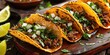 © TheWaterMeloonProjec - Delicious Birria Tacos in a Traditional Style with Fresh Herbs, Onion, and Spicy Sauce