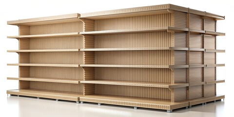 supermarket shelves made from corrugated cardboard for media display, plug in system, three dimensio