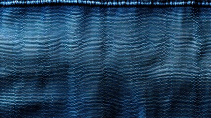 Wall Mural - Detailed background of blue denim fabric with visible stitching