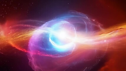 Poster - Colorful shapes and patterns swirl in a mesmerizing cosmic display at night