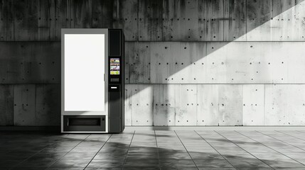 Modern Vending Machine Against Concrete Wall