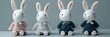 © The 2R Artificiality - Adorable white rabbit plush toys dressed in charming outfits