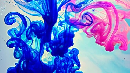 Poster - Colorful abstract swirls in water creating mesmerizing patterns and movements