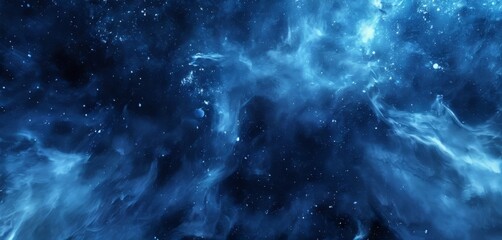 blue nebula space background with stars and nebulas